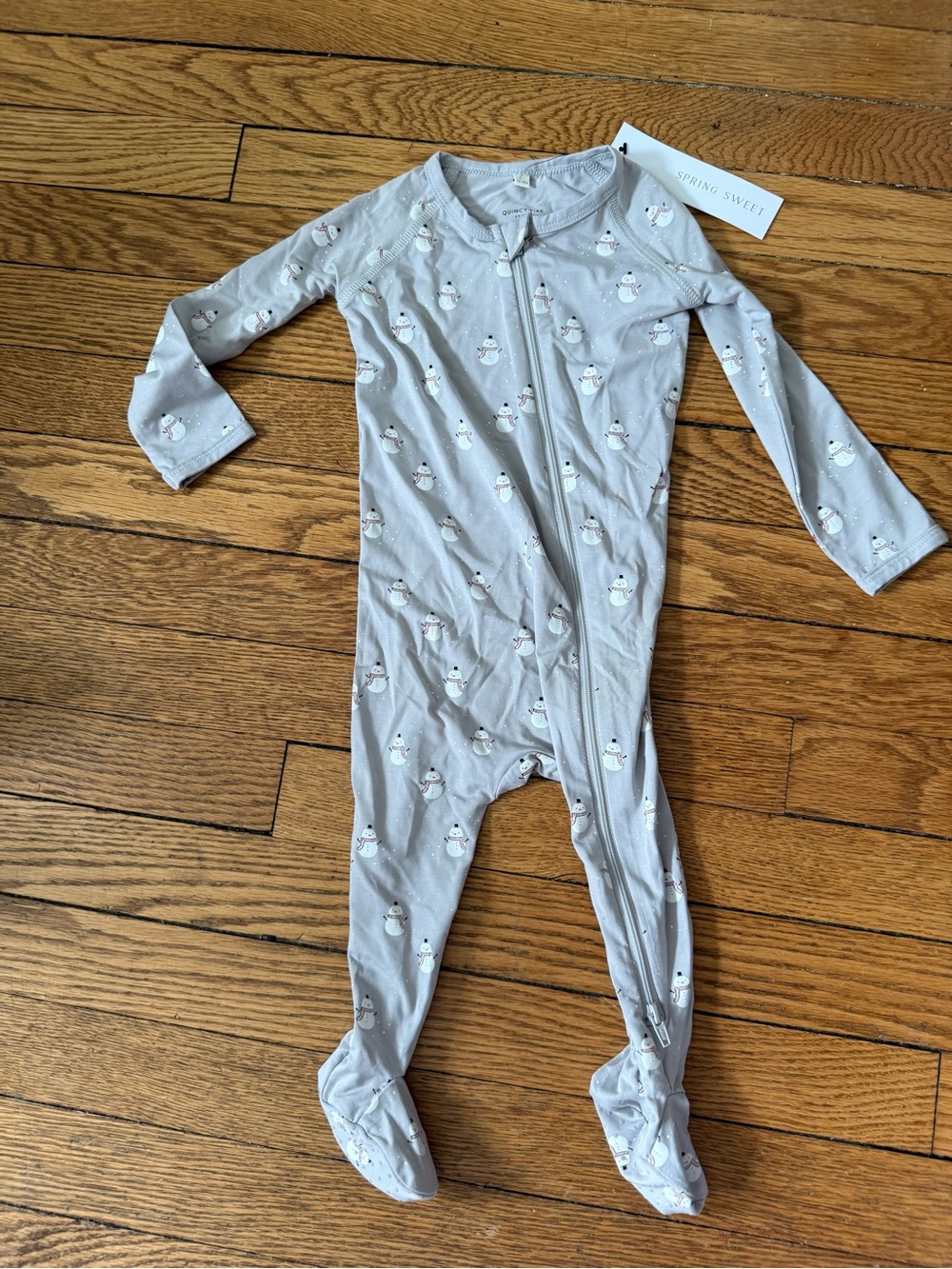 Quincy Mae Snowman Footed One-Piece - Size 12-18 Months - NWT